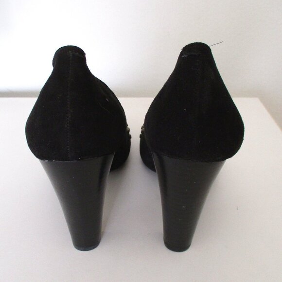 DKNYC "Denice" Womens Black Suede Copper Stud Pump w/4" Heels NWOB - Size 8.5M - Picture 9 of 11